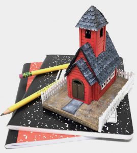 Little Red Schoolhouse back to school paper house