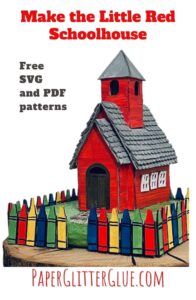 Little Red Schoolhouse with Crayon Fence