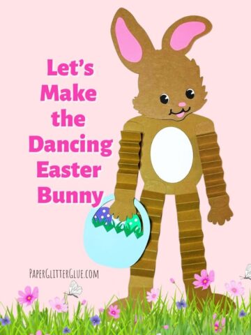 Dancing Easter Bunny on pink background