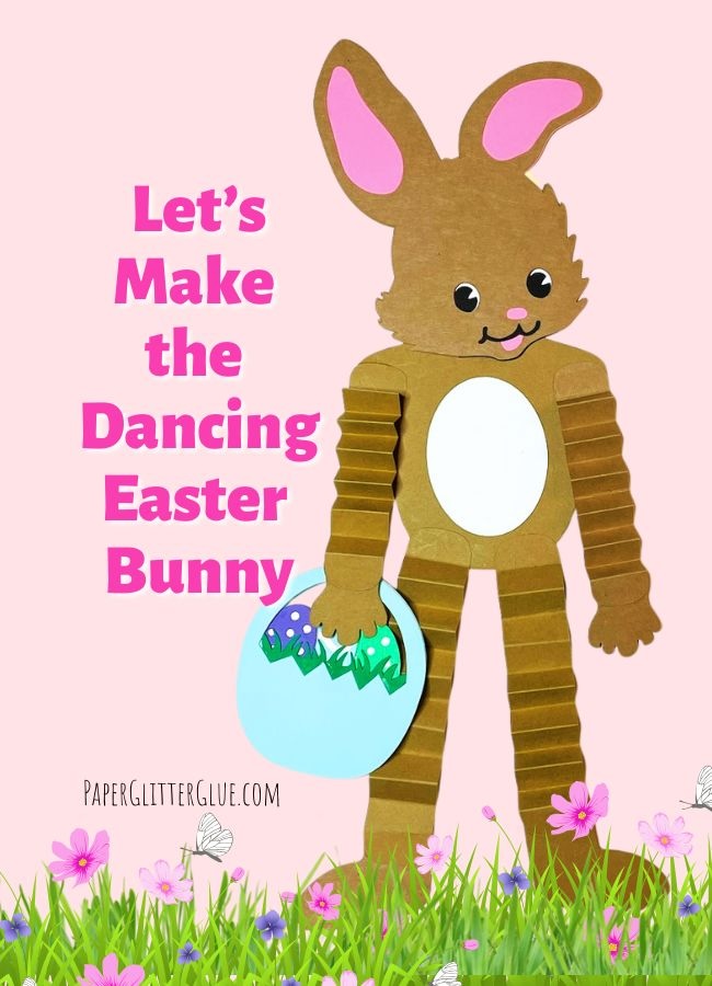 Dancing Easter Bunny on pink background