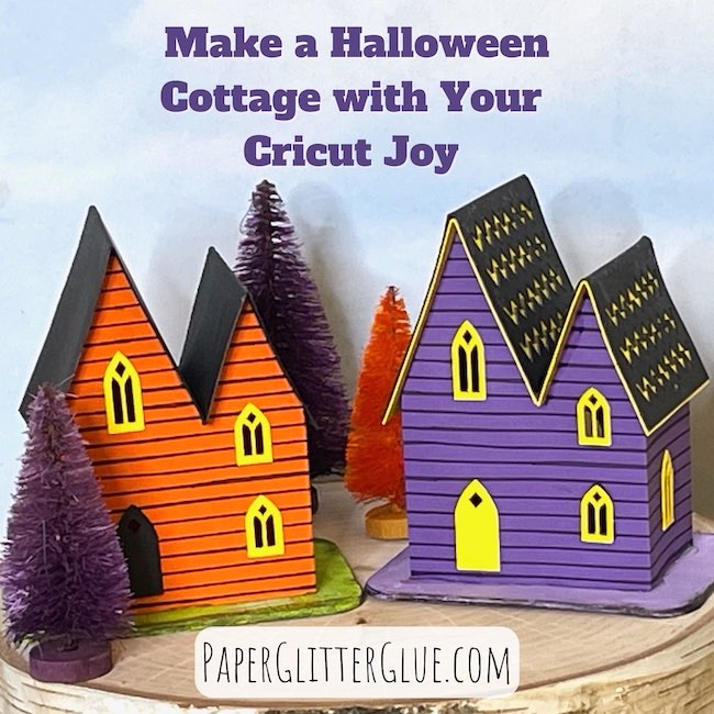 Orange and purple miniature Halloween cottage