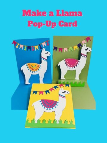 3 Llama pop-up cards