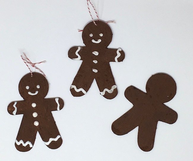 Make paper gingerbread ornaments