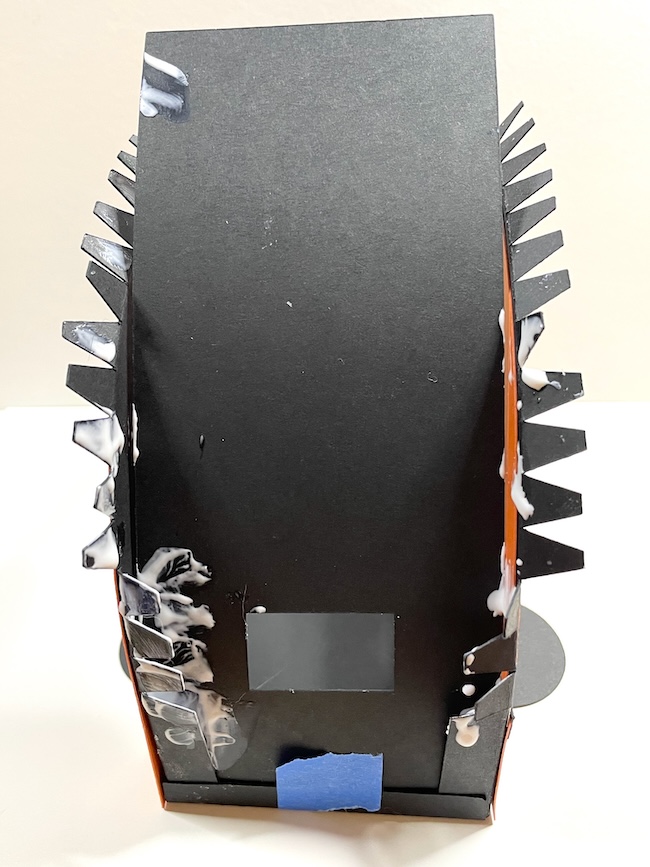 Messy gluing down the tabs