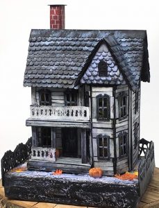 Miniature Spooky Halloween paper house