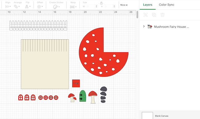 Mushroom pattern in Cricut Design Space