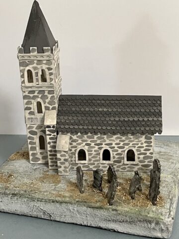 Norman church stone surface and old graveyard