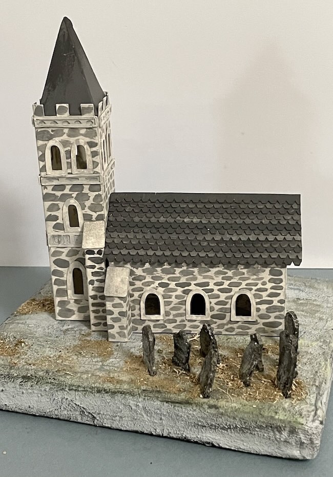 Norman church stone surface and old graveyard