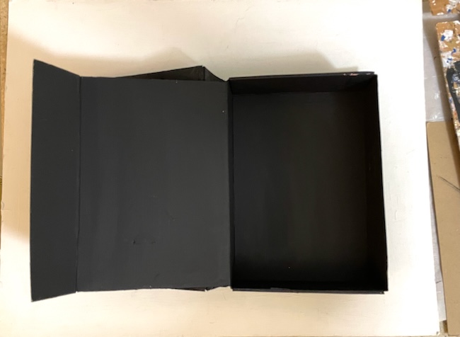 Painted book base for shadowbox