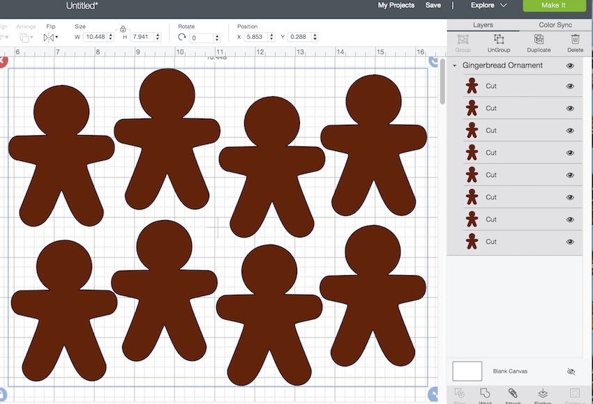 Paper Gingerbread Ornaments in Cricut Design Space