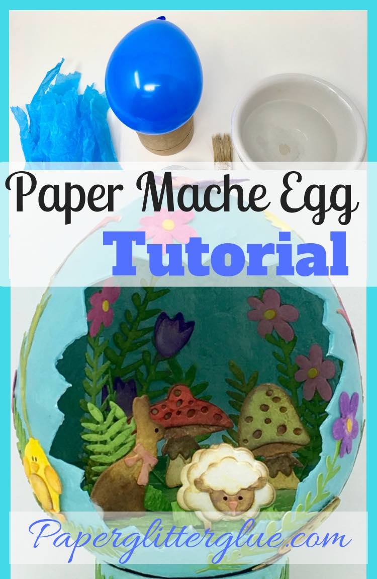 Paper Mache Egg Tutorial with simple materials: water balloon, paper, and glue