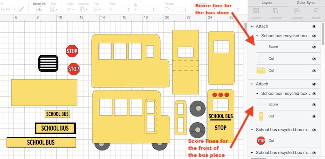 Pattern pieces for DIY School Bus