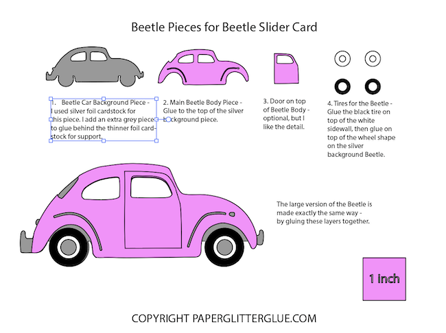 Pieces for making the beetle car