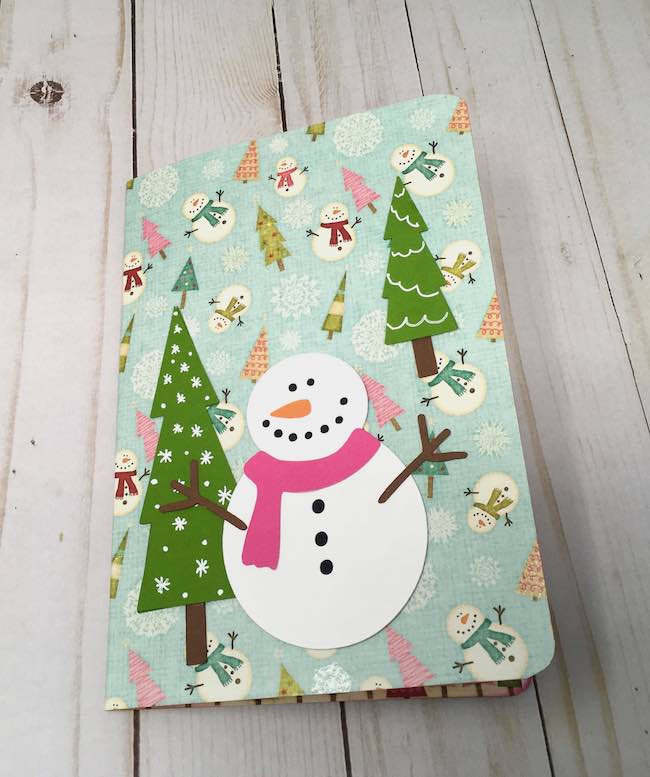 Little Cottage Pop-up card with a snowman and trees