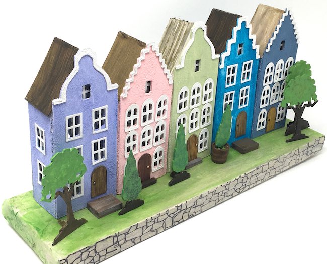 Download Amsterdam Canal Paper Houses For Rainbow Row Paper Glitter Glue