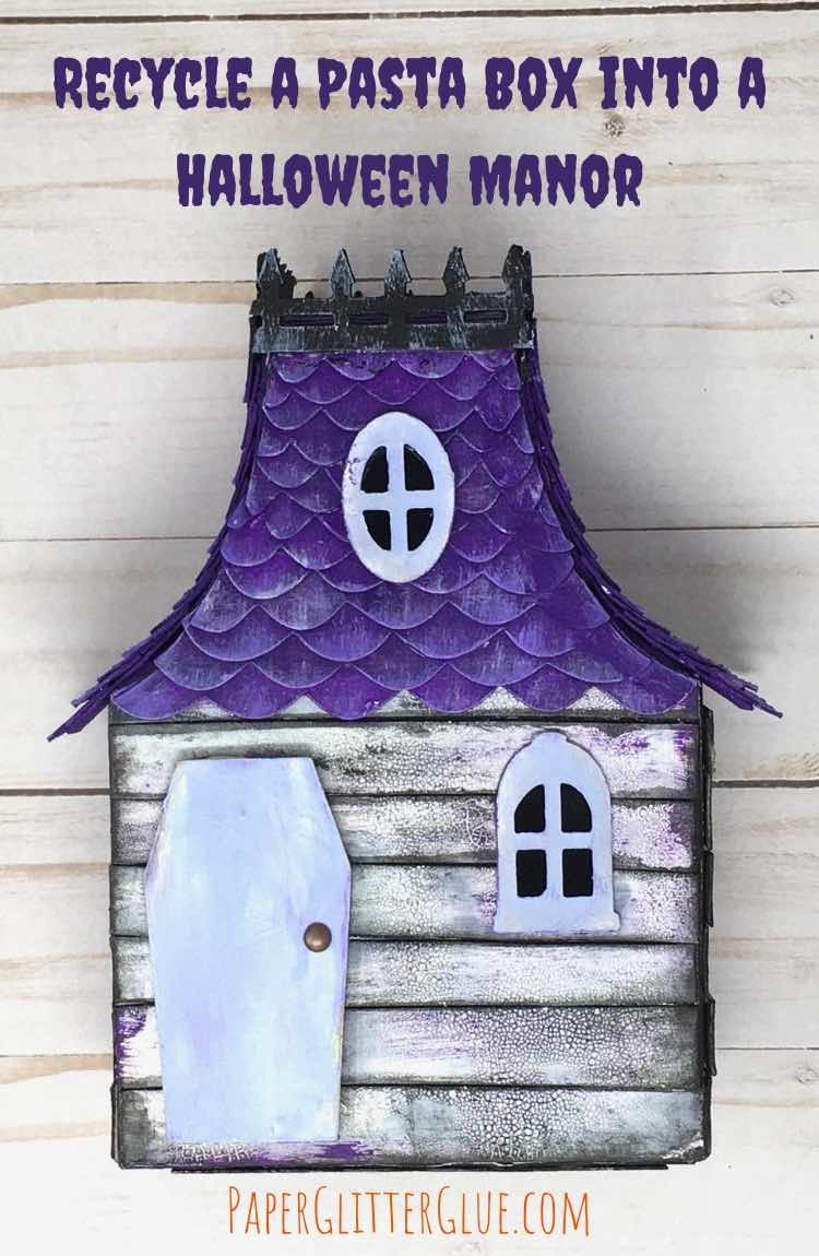Recycled Halloween Manor from a Pasta box