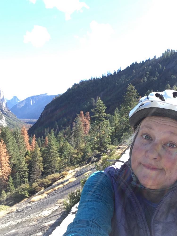 Riding my bike out of Yosemite