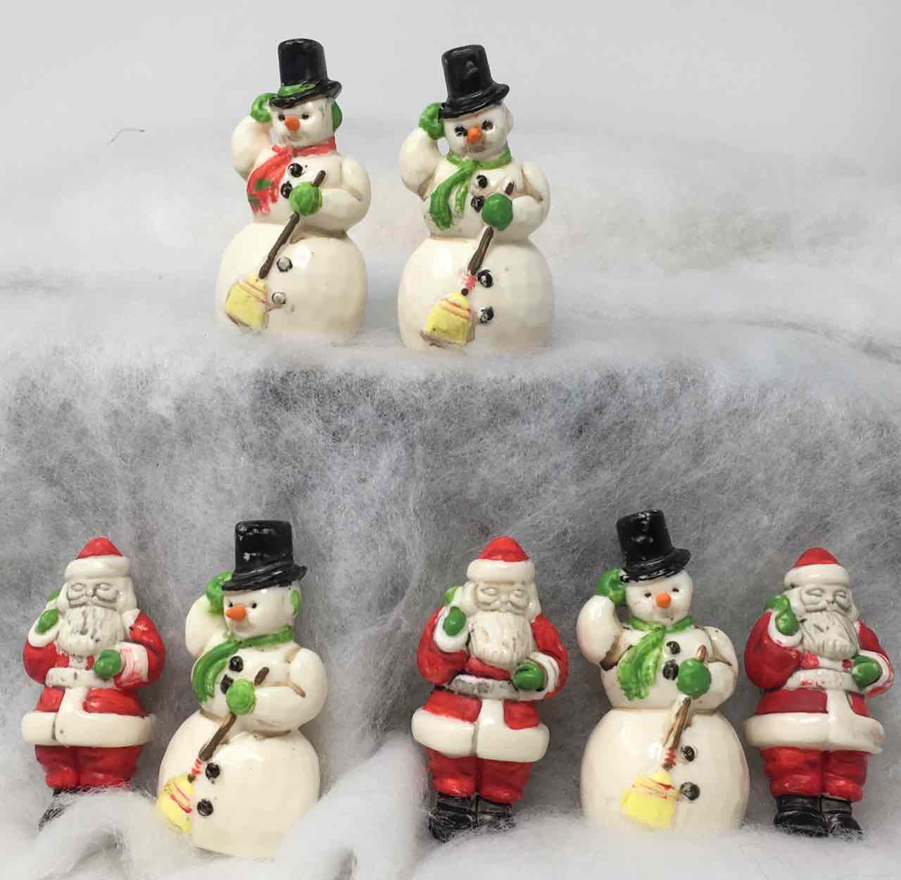 Painted Tim Holtz Salvaged Santa and Snowmen for Christmas wreath