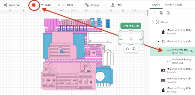 Select score lines in layers panel