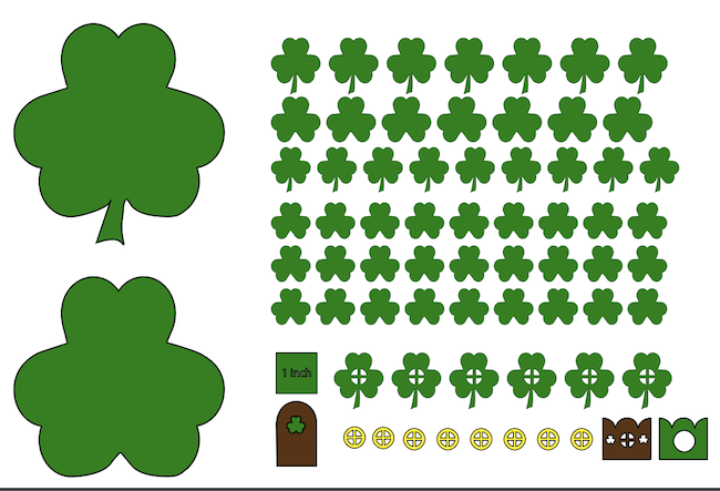 Shamrocks for cutting out with cutting machine