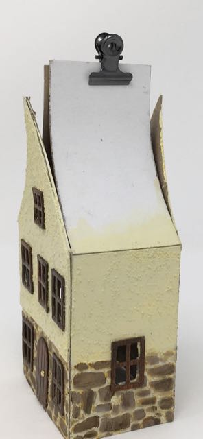 German Half-Timbered paper house in progress #putzhouse #glitterhouse #christmasvillage #papercraft