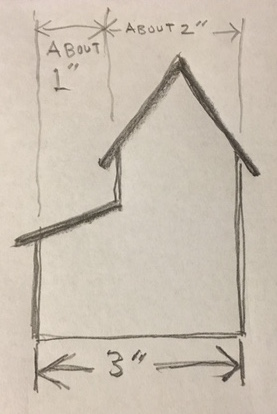 Inspiration drawing for the Split Level Christmas paper house