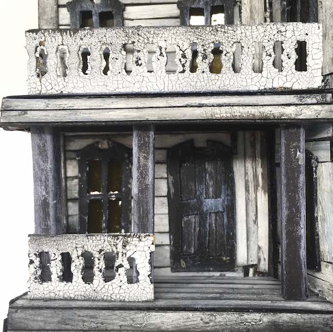 Spooky miniature Halloween house front view