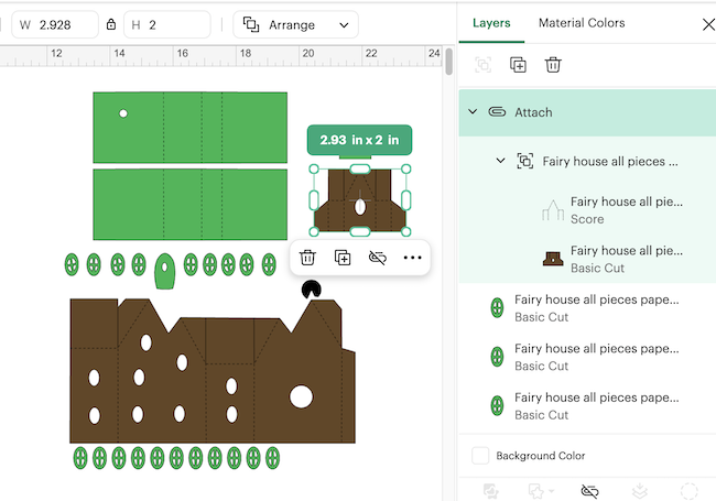 Fairy House pattern in Cricut Design Space