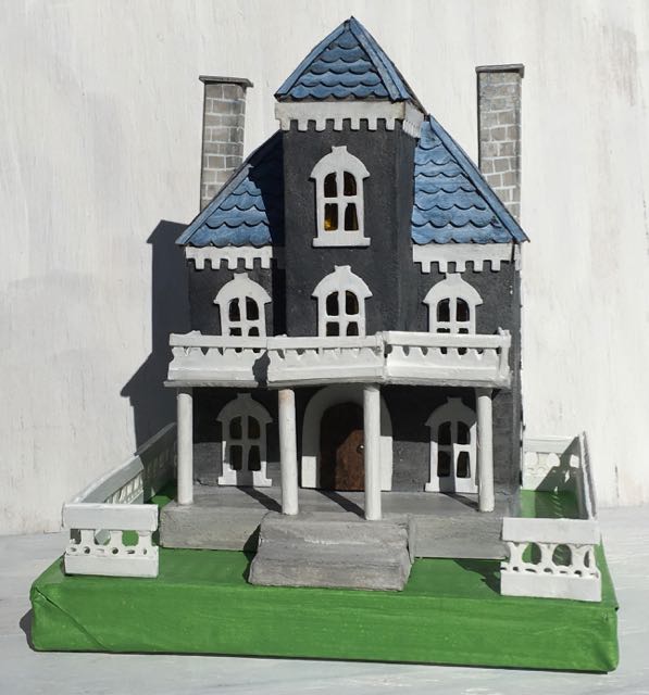 Spring Mansion Putz house dual chimneys #putzhouse #paperhouse