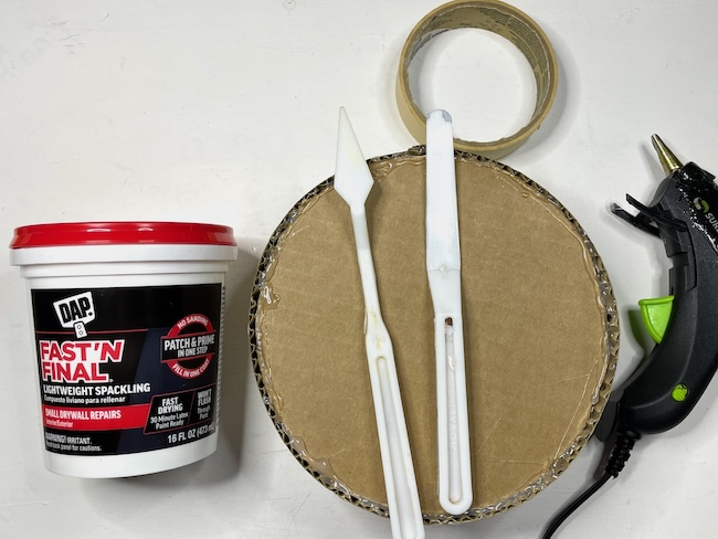 Supplies for a fake cake