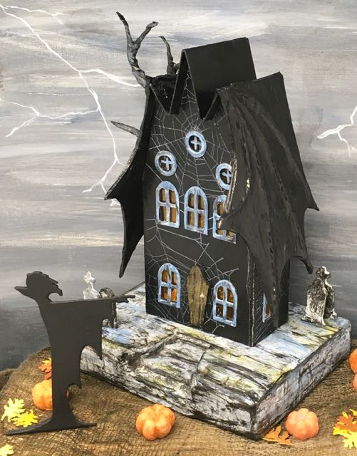The count returns to the bat wing Halloween house