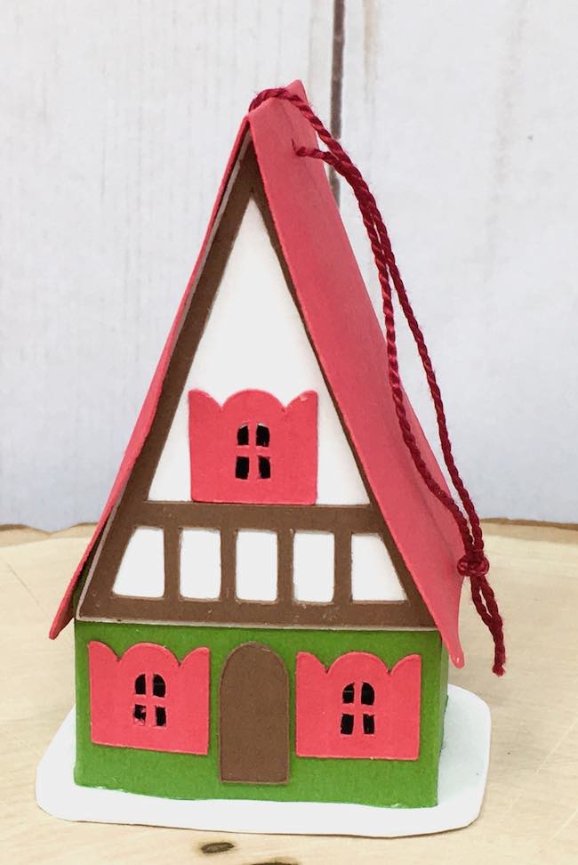 Tiny Swiss Chalet paper ornament