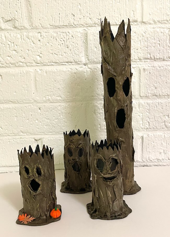 Tree Stump Candy Boxes and Candle