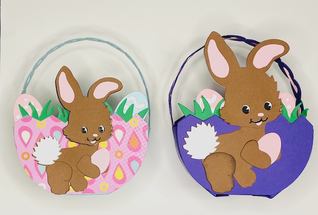 Two bunny baskets in different sizes