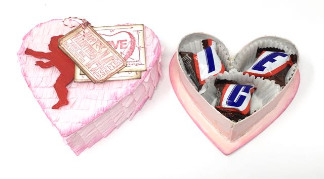 Heart Pinata candy box with snickers candy