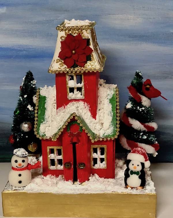 Village Manor Christmas Putz house for little house making craft party