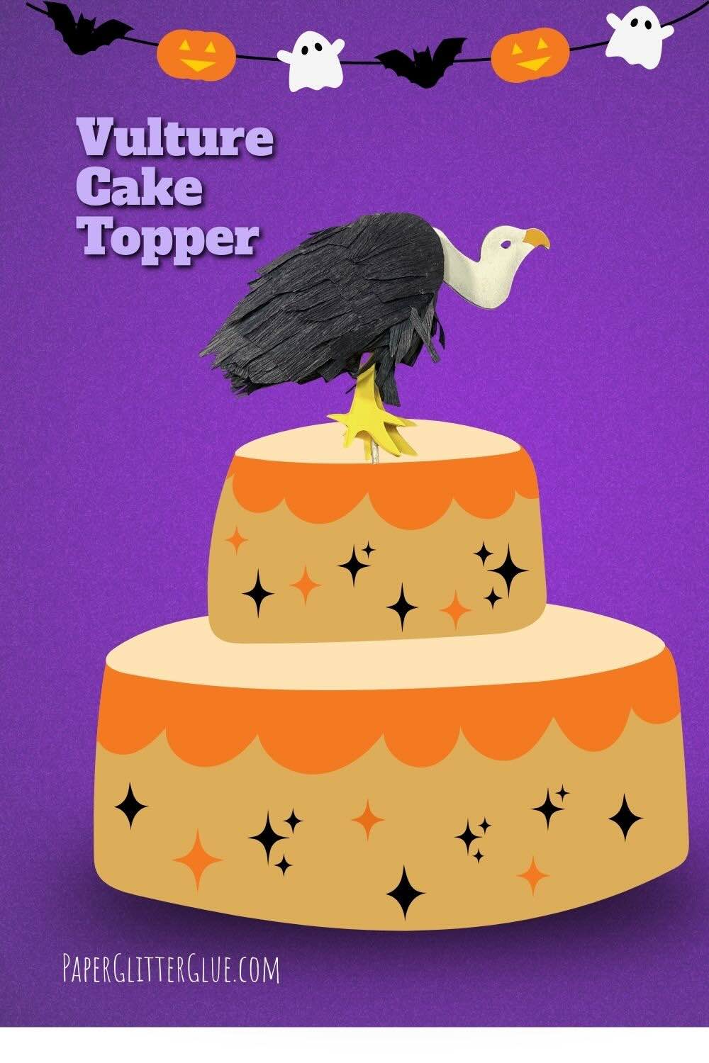 Vulture Cake Topper on Halloween cake