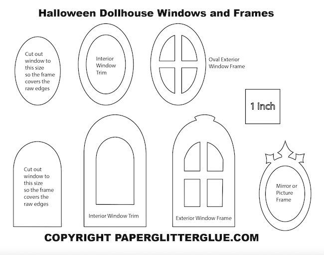 Window Cutouts for Halloween dollhouse