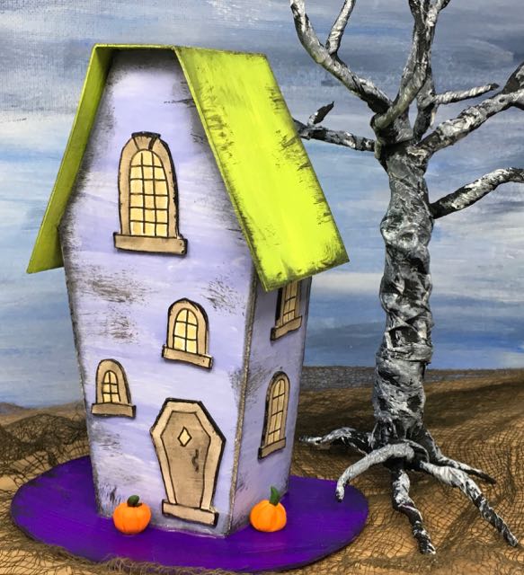 front coffin house halloween paper house #halloweenvillage #halloweencrafts #diyhalloween