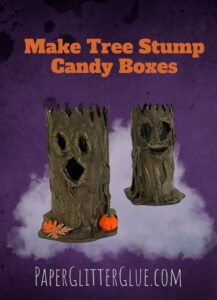 make tree stump candy boxes
