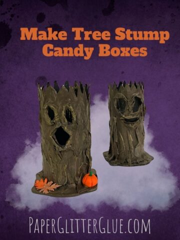 make tree stump candy boxes