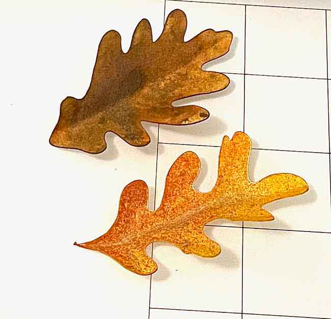 stained paper leaves for fall crafts