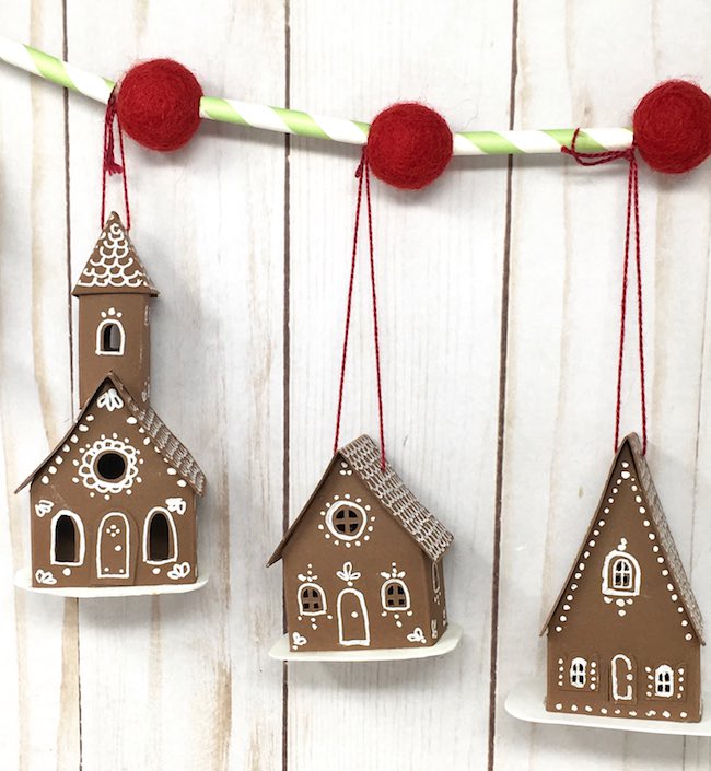 tiny paper houses on an easy tiny house paper holiday garland